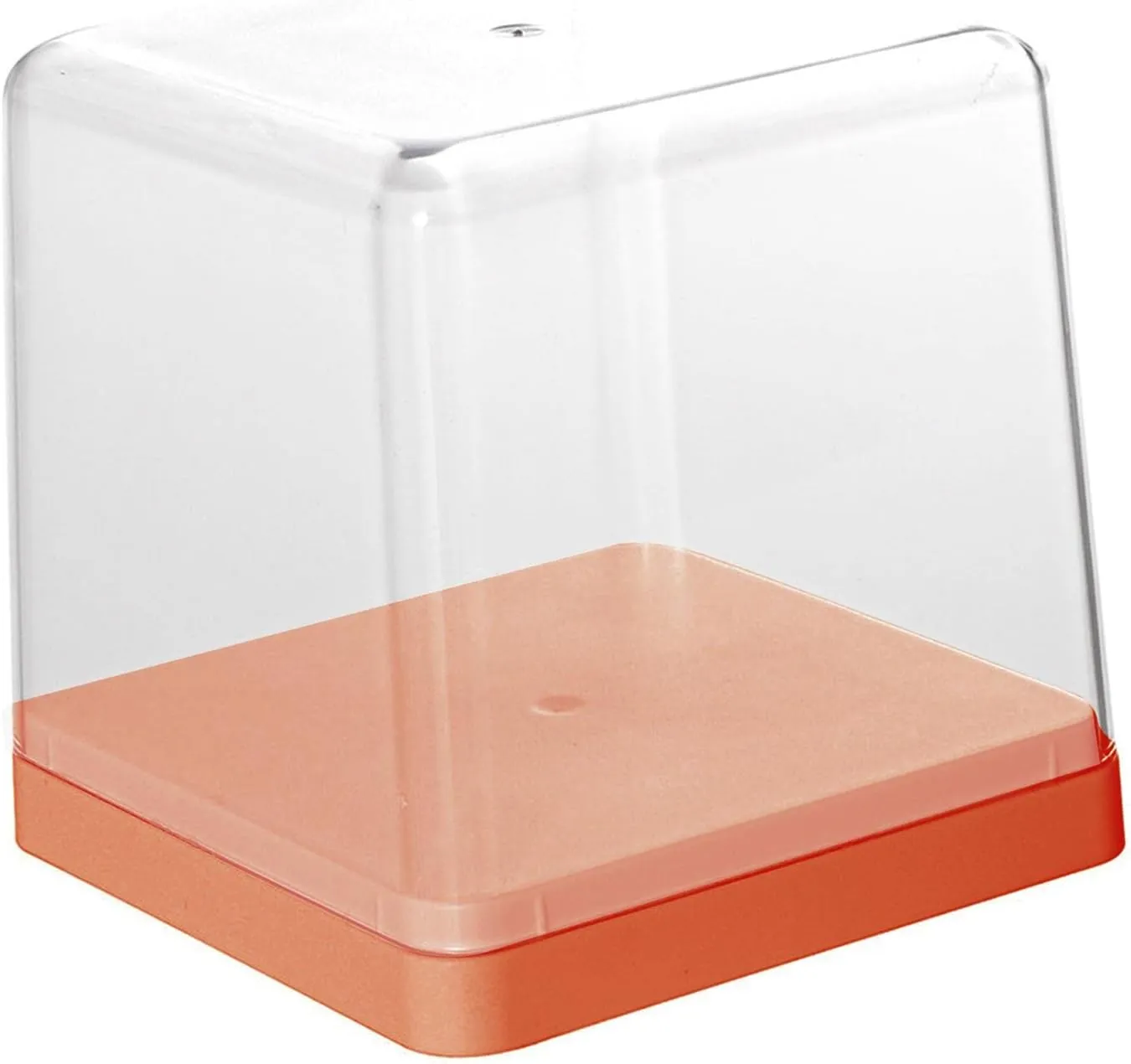 Transparent Plastic Action Figure Display Box - Showcase for Dolls & Diecast Cars - Stackable & Sturdy Organizer Stand for Collection - 9.5cm High Figures - - Orange