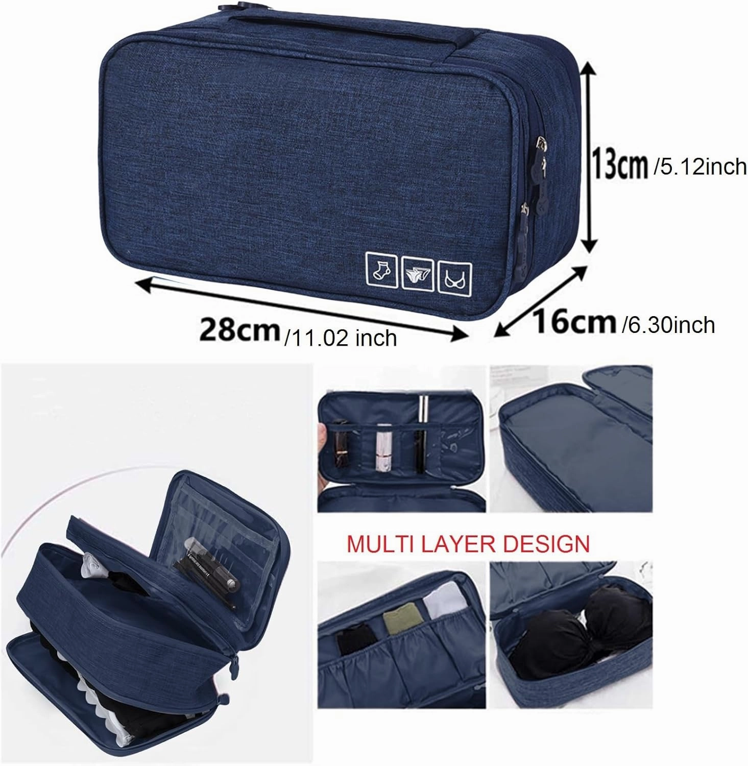Travel Multi-function Underwear Organize Storage Bag Portable Bra Socks Lingerie Accessories Pack Cube Toiletry Bag