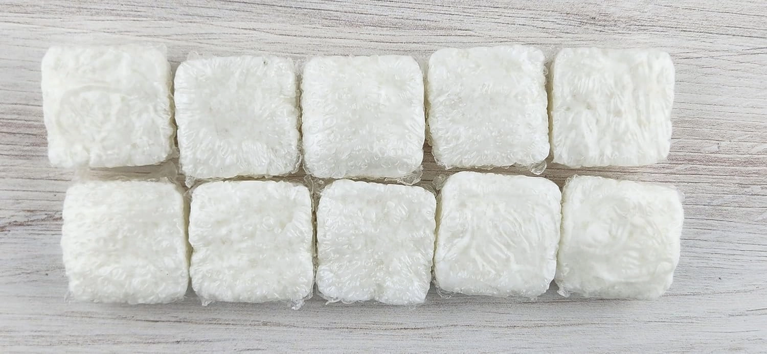 TSA Handmade Body Wash Exfoliating Salt Scrub Cubes, Vanilla Almond Fragrance, Spa, Skin Care, Moisturizer, Sensitive Dry Skin, Women, Teens, Men, Gift for Her, 10 cubes