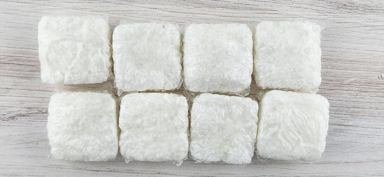 TSA Handmade Body Wash Exfoliating Salt Scrub Cubes, Vanilla Almond Fragrance, Spa, Skin Care, Moisturizer, Sensitive Dry Skin, Women, Teens, Men, Gift for Her, 8 cubes