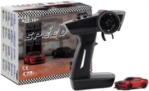 Turbo Racing 1/76 RC Drift Car, 2.4GHz 3CH Electric RWD Mini Remote Control Racing Vehicle, Desktop Scale Model for Hobbyists (RTR/Red)