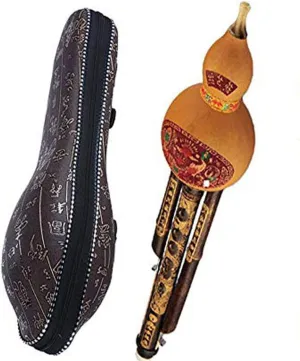 Tzong Handmade Gourd Cucurbit Flute Ethnic Musical Instrument C Key Bb Tone for Beginner Music Lovers