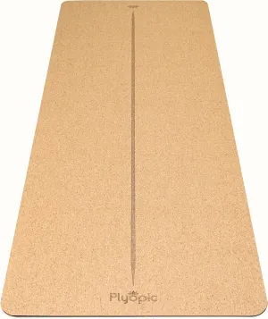 Ultimate Cork Yoga Mat – Non-Slip Ultra-Premium Cork | Thicker, Longer & Wider for Extra Comfort | 100% Natural Grip & Eco Friendly | Optional Alignment Lines | For Yoga, Bikram & Hot Yoga