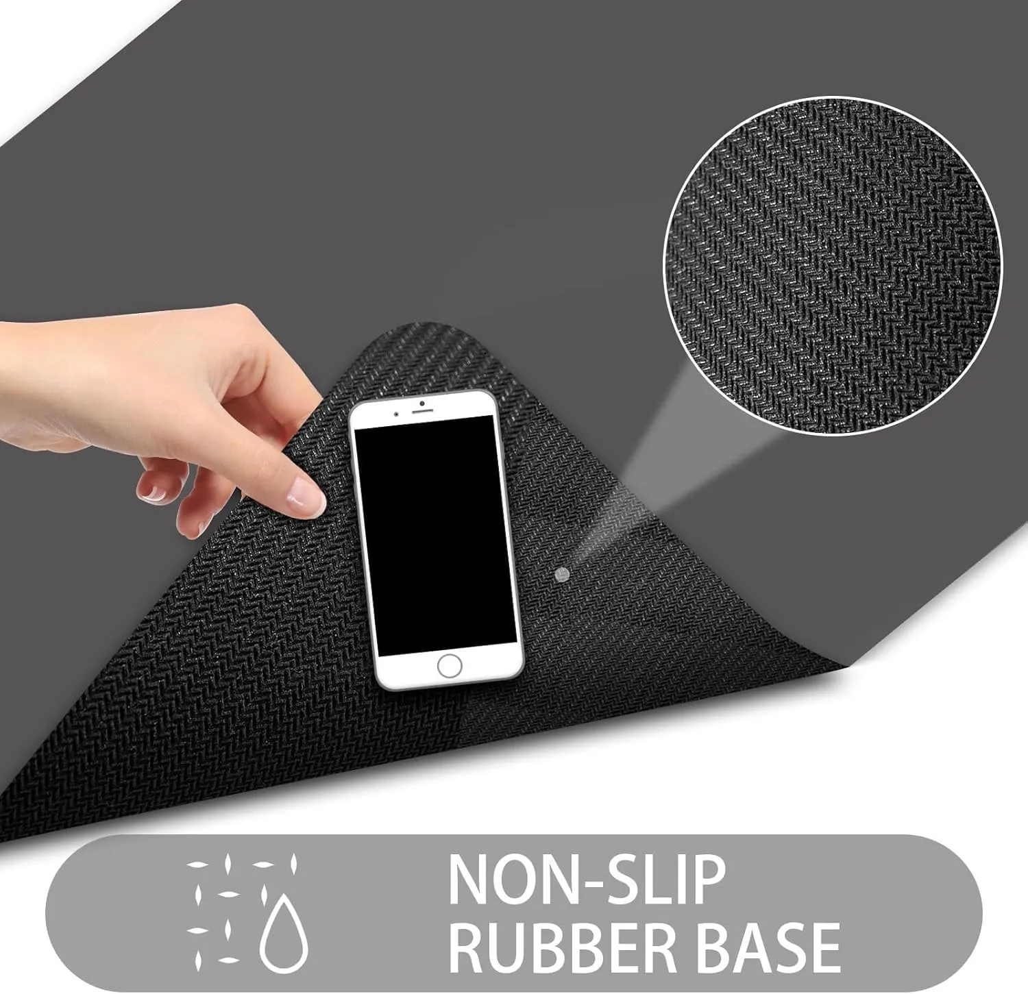 Ultra Thin Door Mat Indoor Entrance, 1/10 in Thin Door Mats for Inside Entry, Non-Slip Rubber Backing Washable Doormat, Fade Resistant, Absorbent, Low Profile Dirt Trapper, 35"X24",Grey