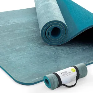 UMINEUX Extra Thick Yoga Mat, 2/5 Inch (10MM), Natural Rubber and TPE Non Slip Yoga Mats with Strap for Women Men, Eco Friendly Exercise Mat for Yoga, Pilates and Home Workout