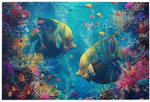 underwater world 1000 pieces of adult wooden puzzle,colorful corals and fish,vibrant and unique design,deep relaxation for yourself,relieve stress and enjoy the fun of solving puzzles