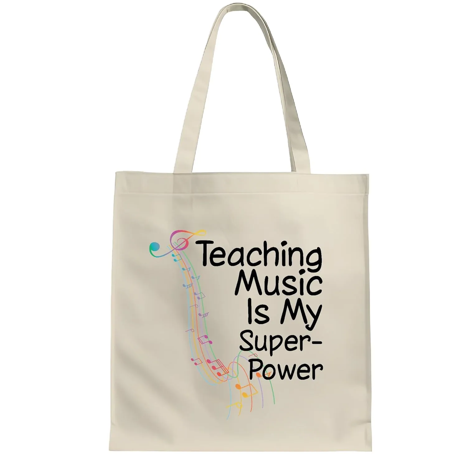 Unique Presents Ideas for Music Educators and Instructors Appreciation Perfect Thank You Gifts Natural White Multicolor Canvas Tote Bag