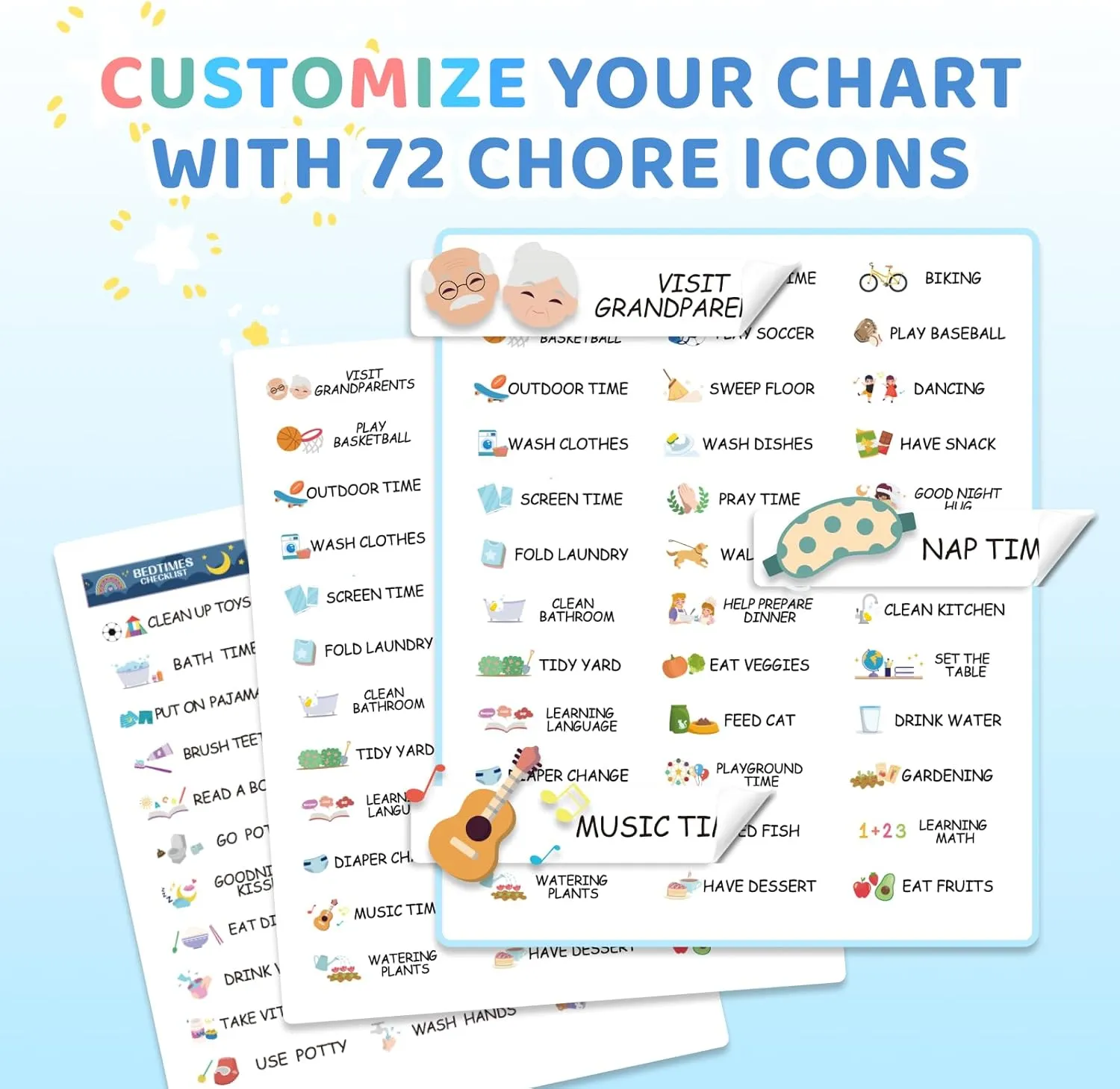 Upgraded Slider 3 in 1 Bedtime/Morning/Daily Routine Chart for Kids, Magnetic Chore Chart for Kids, Visual Schedule for Kids Toddlers Schedule Board for Home