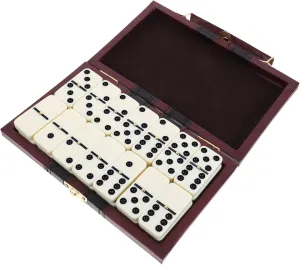 Vaguelly 1 Set Travel Dominoes with Wooden Box Traditional Domino Tiles for Friends Engaging Entertainment for All Ages