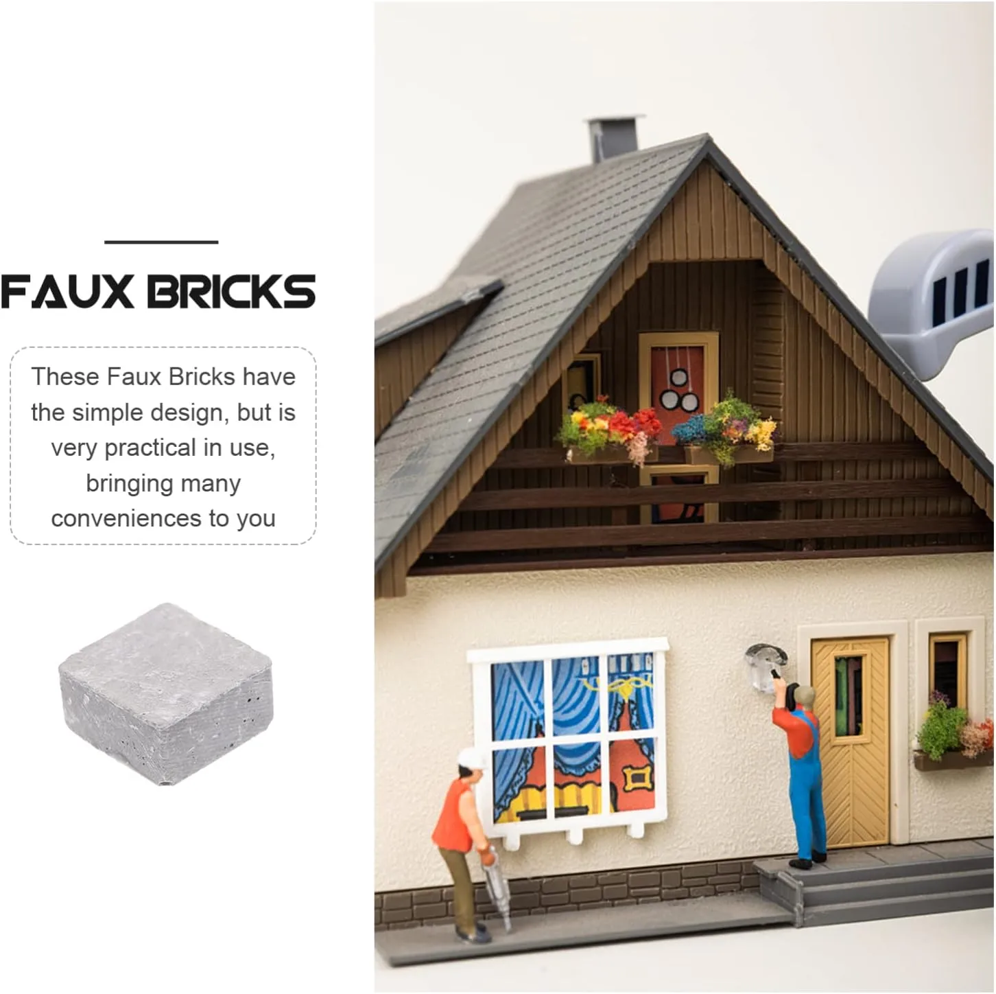 Vaguelly 280pcs Miniature Brick Models for DIY Crafts Fake Wall Bricks Scale for Micro Landscape Decor and Dollhouse Building Stackable and Easy to Use