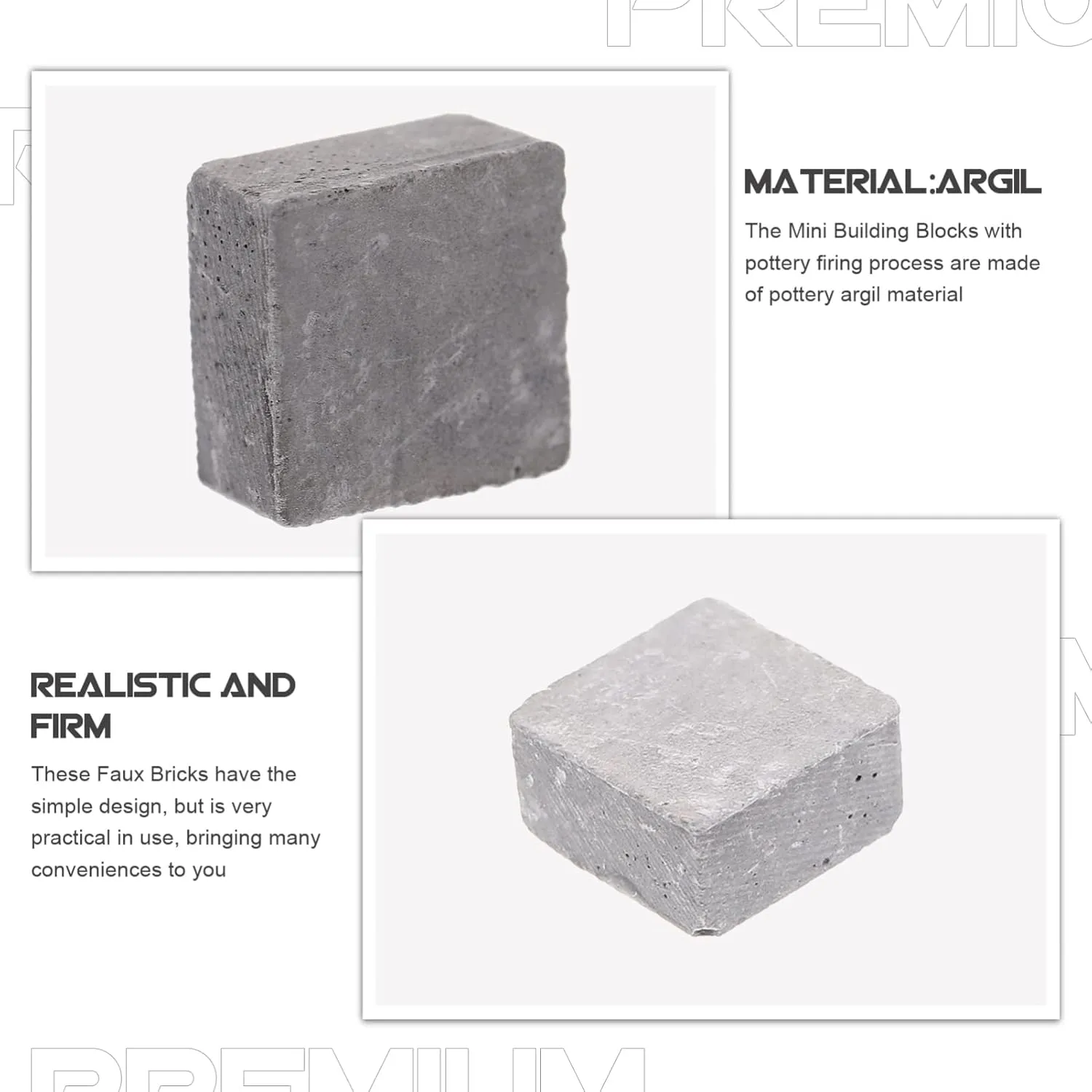 Vaguelly 280pcs Miniature Brick Models for DIY Crafts Fake Wall Bricks Scale for Micro Landscape Decor and Dollhouse Building Stackable and Easy to Use