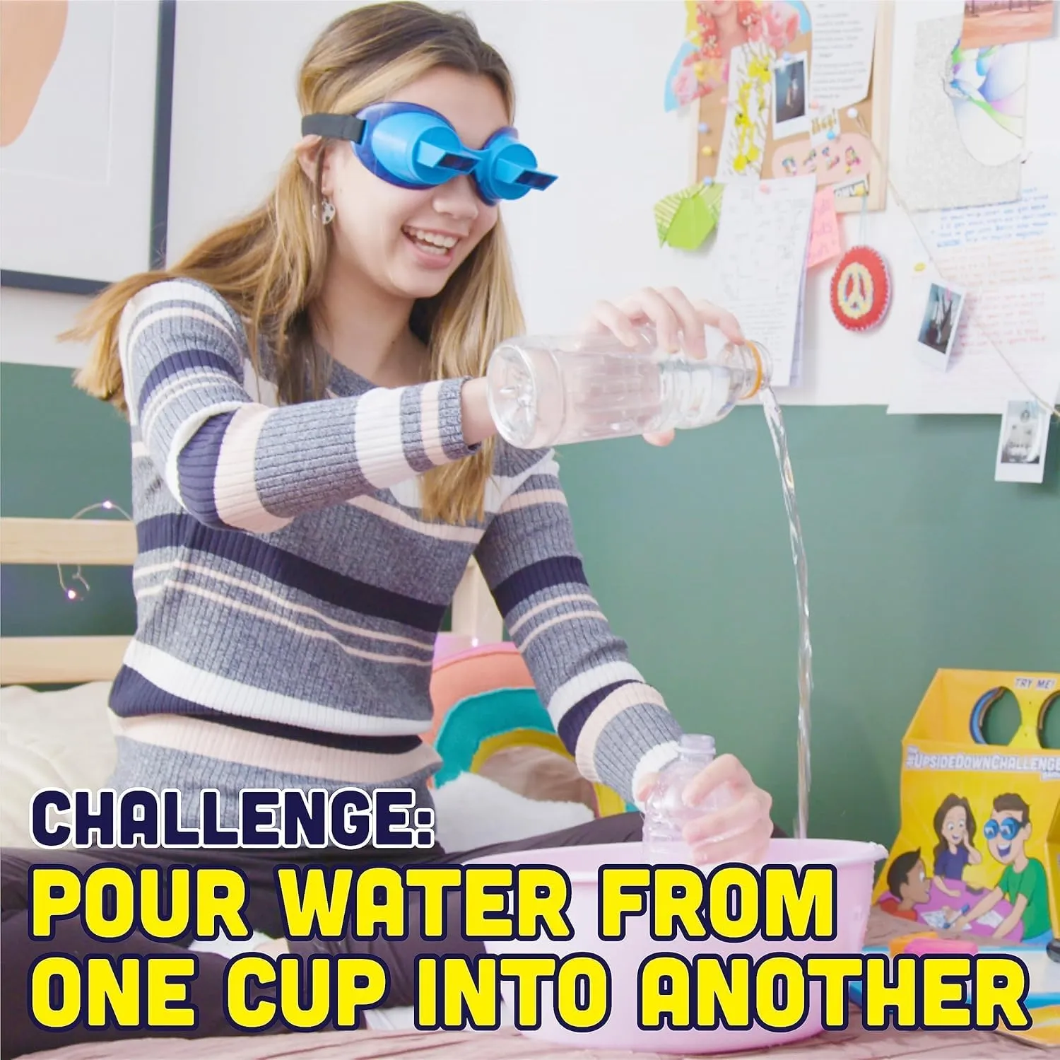 Vango The UpsideDownChallenge Game for Family & Kids - Fun Challenges with Upside Down Goggles - Hilarious for Game Night & Parties - 2-6 Players, Ages 8  (Bonus Edition)