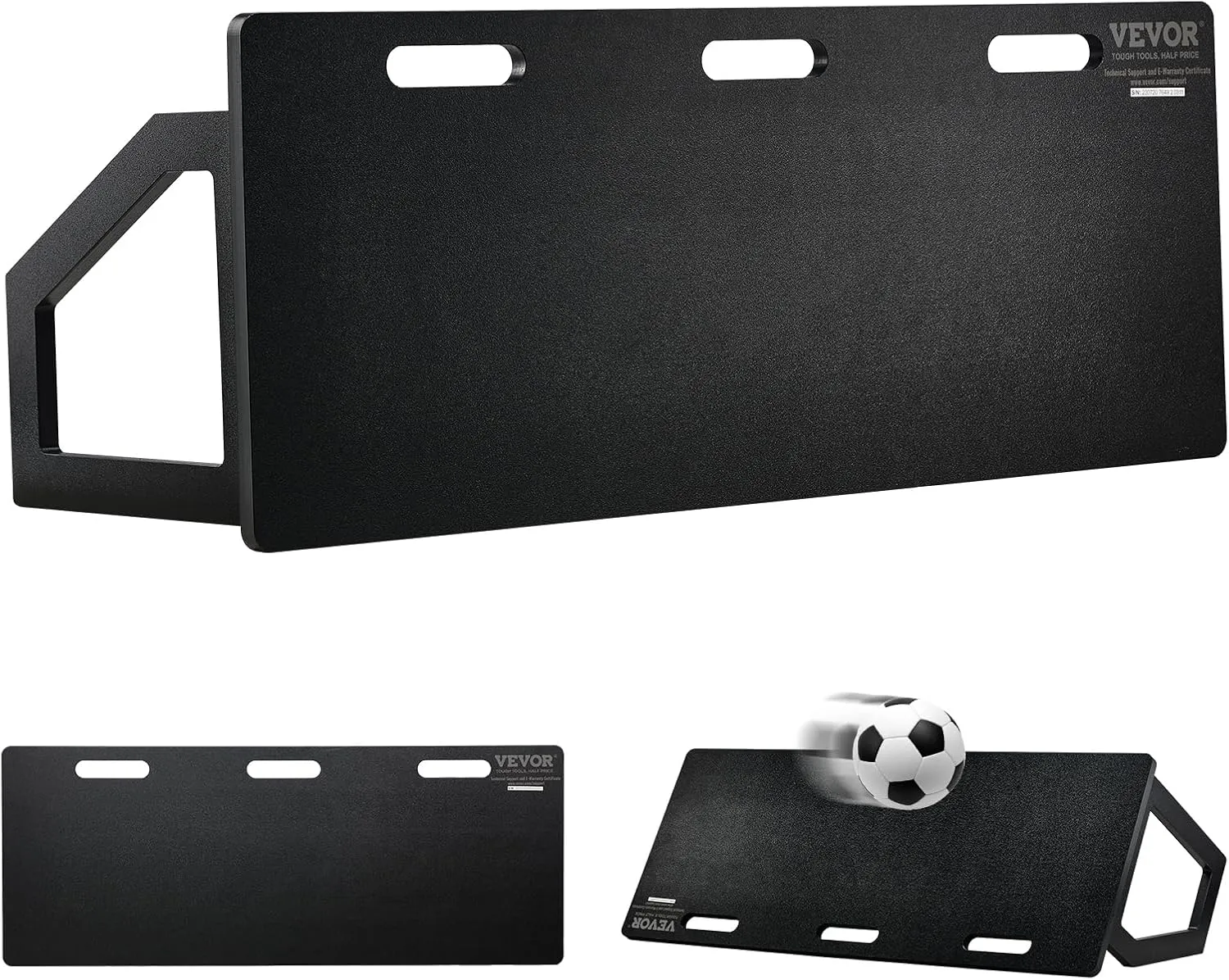 VEVOR Soccer Rebounder Board, Portable Soccer Wall with 2 Angles Rebound, Foldable HDPE Kickback Rebound Board, Soccer Training Equipment for Kids and Adults, Passing & Shooting Practice