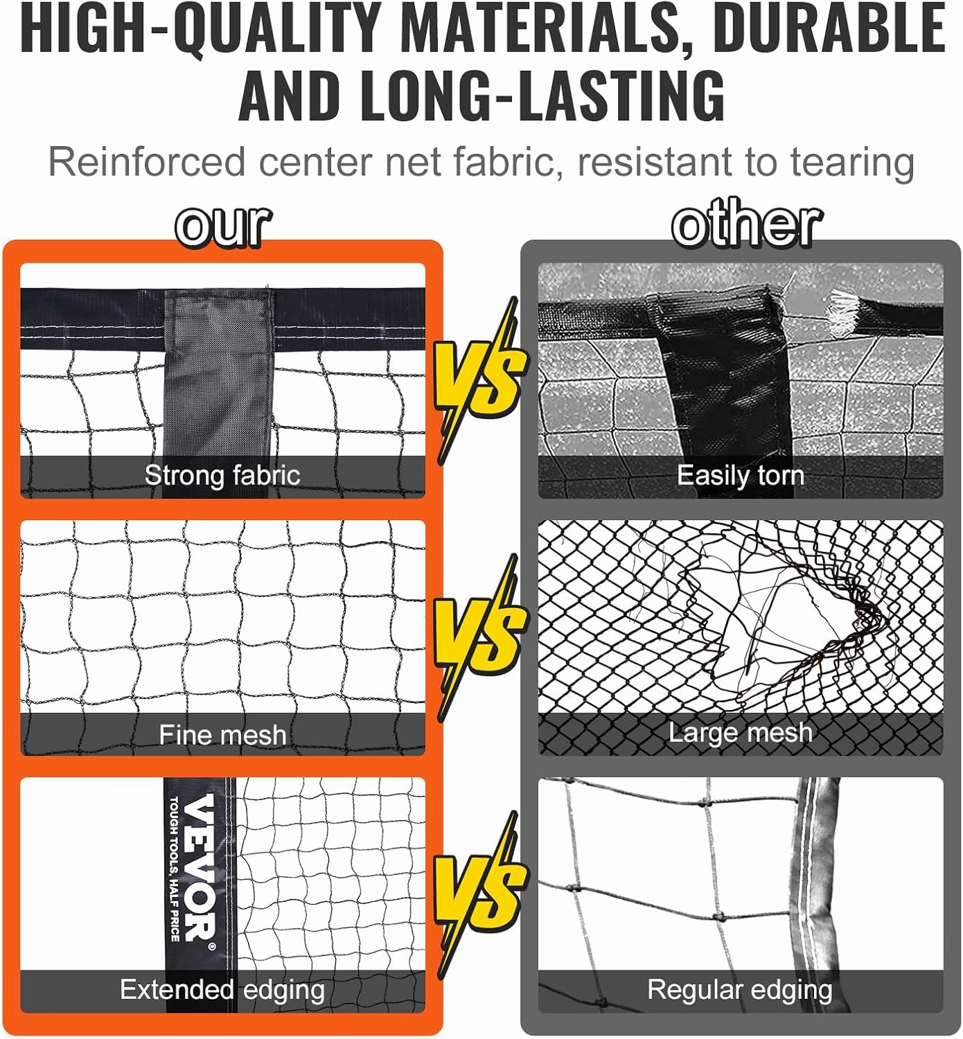 VEVOR Portable Pickleball Net System, 22FT Regulation Size Net