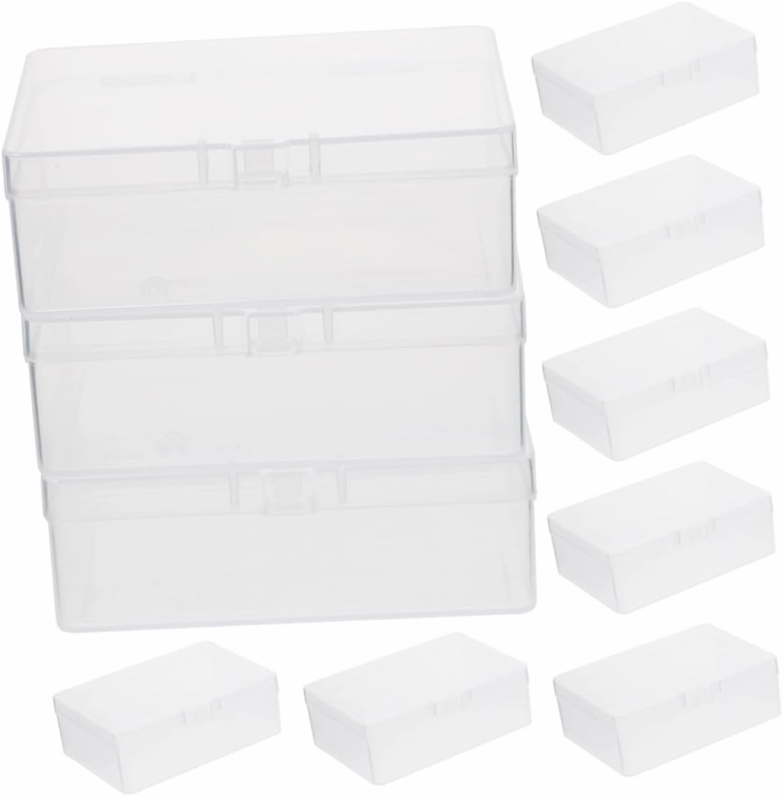 VICASKY 12pcs Clear Card Storage Box Organizer for Gaming Cards Compact and Stackable Design