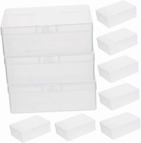 VICASKY 12pcs Clear Card Storage Box Organizer for Gaming Cards Compact and Stackable Design