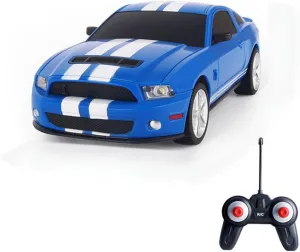 Vinie Remote Control Car for Boys, RC Cars Ford Mustang GT500, 1:24 Scale Officially Licensed Kids Toys, Drift Car with Cool Led Lights, 4 5 6 7 8 9 10 11 12 Year Old Boy Birthday Gift (Blue)