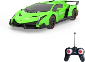 Vinie Remote Control Car for Boys, RC Cars Lamborghini, 1:24 Scale Officially Licensed Kids Toys, Lambo Veneno Drift Car with Cool Led Lights, 4 5 6 7 8 9 10 11 12 Year Old Boy Birthday Gift (Green)