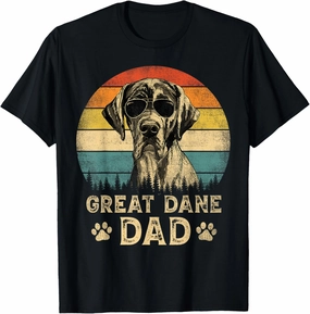 Vintage Great Dane Dad Dog Lovers Father's Day Tee T-Shirt