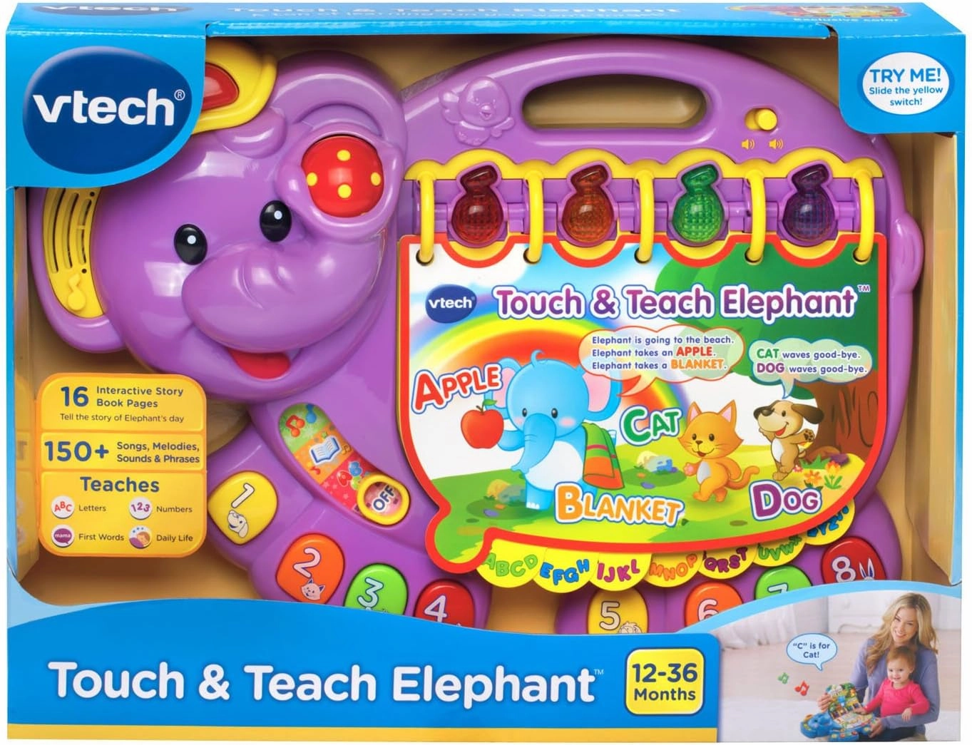 VTech Touch and Teach Elephant, Purple