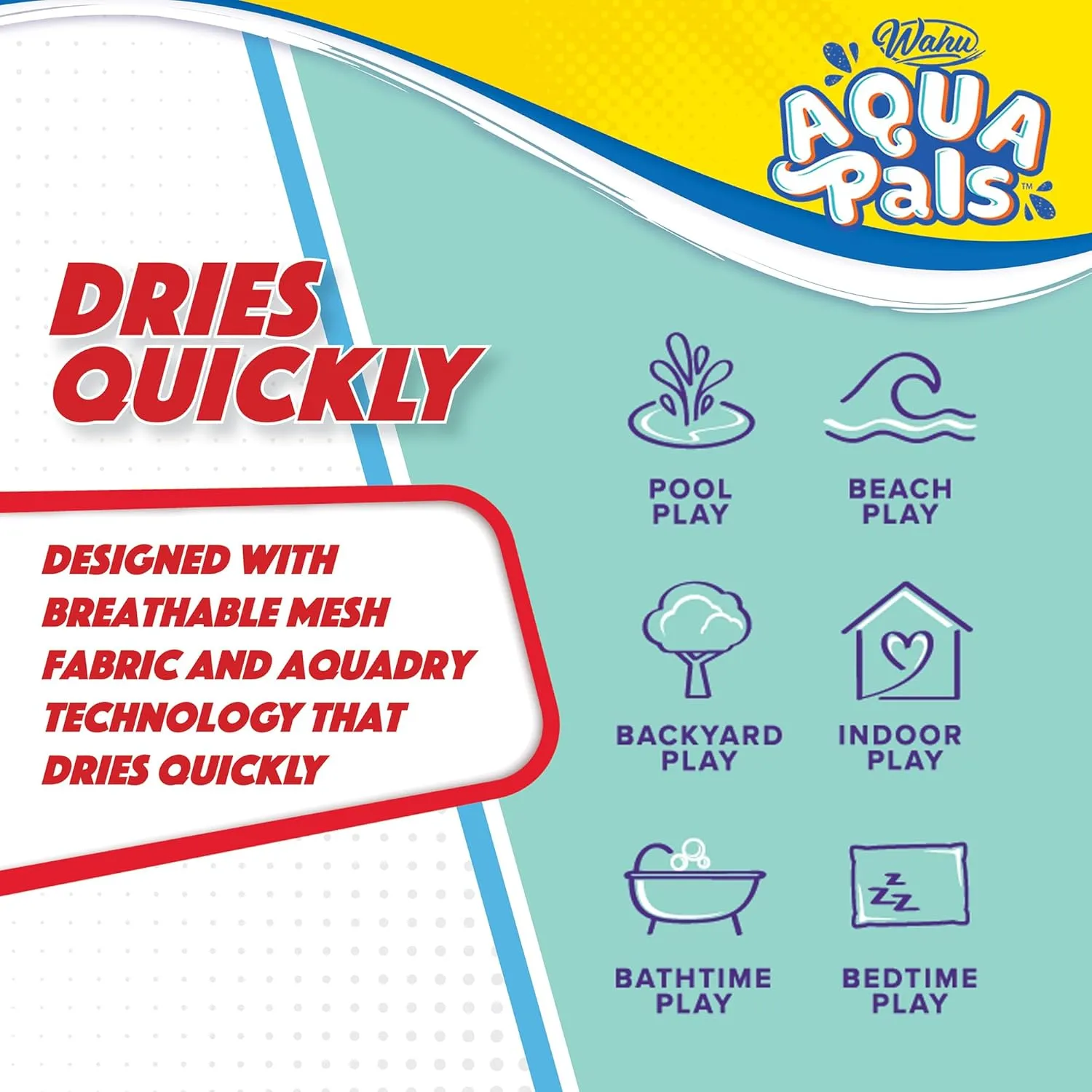 Wahu Aqua Pals Disney Classic Elsa Plush Water Toy for Kids Ages 2 , Fast-Drying Waterproof Plush Doll Toy for Pool and Bathtub, Medium, Blue/White, 16"