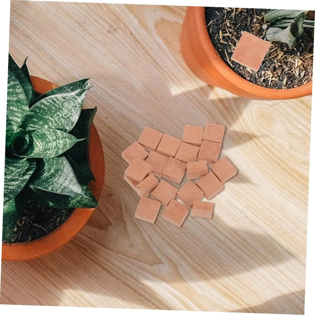 Wakauto 120pcs Miniature Bricks Square Faux Model Decors for Boys and Girls Landscaping Compact Pottery Building Blocks for Creative Architecture and Imaginative Projects