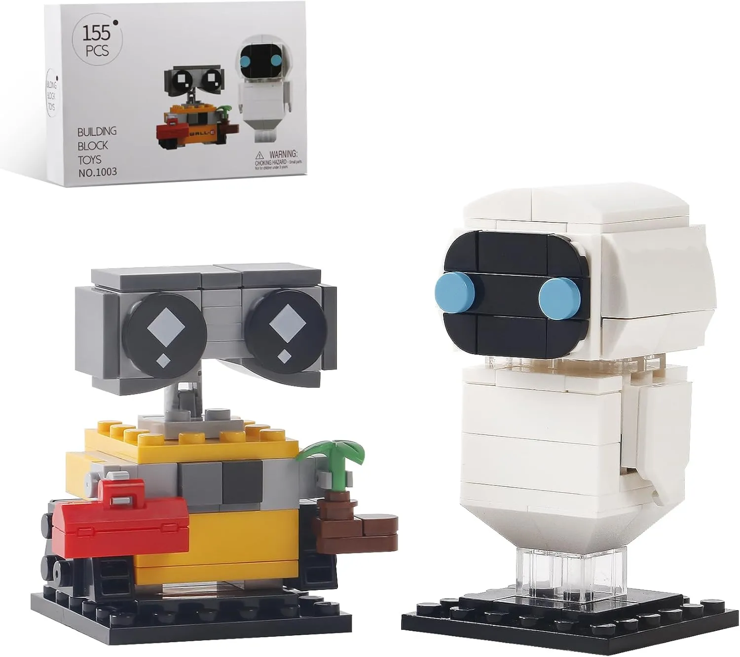Wall-e and Eve Robots Building Blocks Set Compatible with Major Brands Size,Unique Minifigures Robots Model Toy,Creative Gift for Boys,Girls or Adult