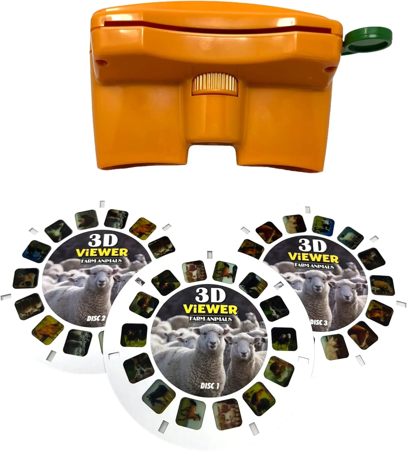 Warm Fuzzy 3D Viewfinder (Farm) - Kids & Adults Classic Slide Viewer, 3D Reel Viewer, Retro Vintage Toys with 3 Reels - 21 High Definition 3D Images