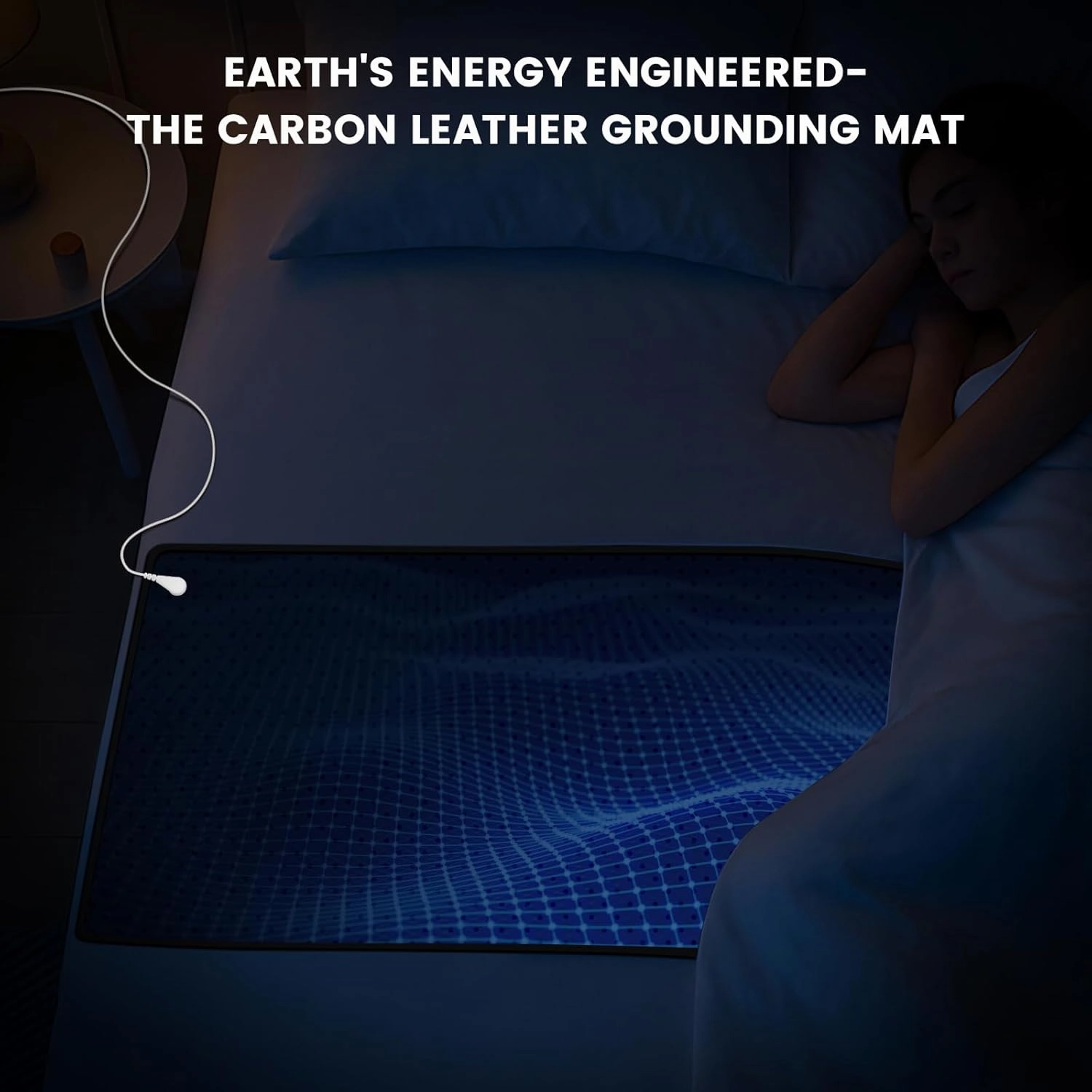 Warmstar Grounding Mat for Bed，Premium Anti-Slip PU Leather Grounding Pad with Grounding Cord, 27"x60" Queen Size, Enhanced Sleep, Pain & Stress Relief, Tear-Resistant(Includes Yoga & Wellness Guide)