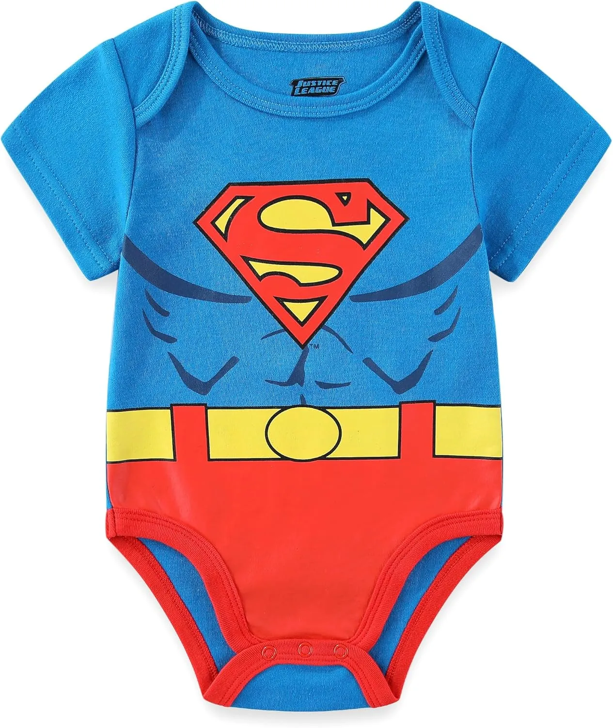 WARNER BROS Justice League Batman, Superman, Flash, Aquaman and Green Lantern Baby Boys 5 Pack Creepers for Infants