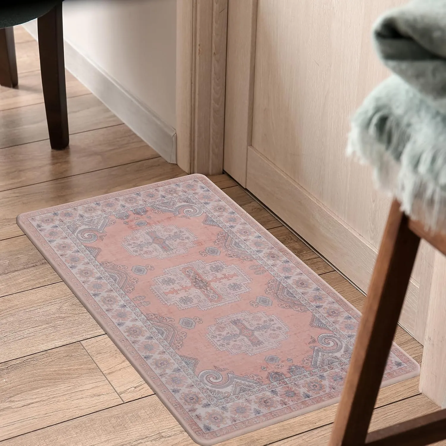 Washable Entryway Runner Area Rug : 2x3ft Stain Resistant Small Entry Rug Boho Doorway Throw Rug Non Slip Laundry Room Floor Carpet for Bedroom Bedside Kitchen Indoor Home Decor Doormat