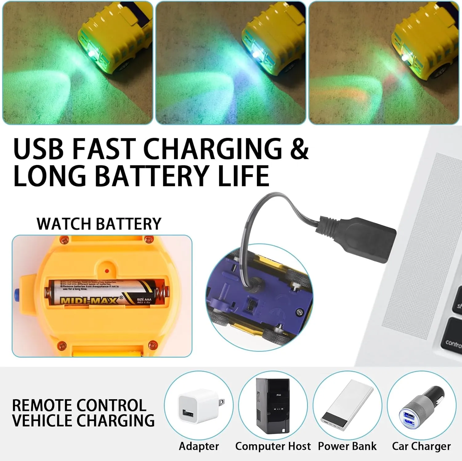 Watch Remote Control Car Toy for Kids,New Mini 2.4 Ghz Racing Game Wrist Cars Easter Toy with LED Light,Watches Remote Control Car for Boys and Girls Birthday Gifts,USB Charging,Blue