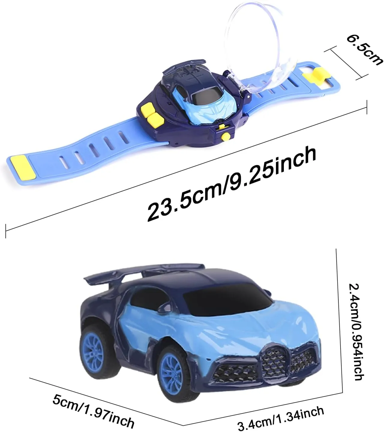 Watch Remote Control Car Toy for Kids,New Mini 2.4 Ghz Racing Game Wrist Cars Easter Toy with LED Light,Watches Remote Control Car for Boys and Girls Birthday Gifts,USB Charging,Blue