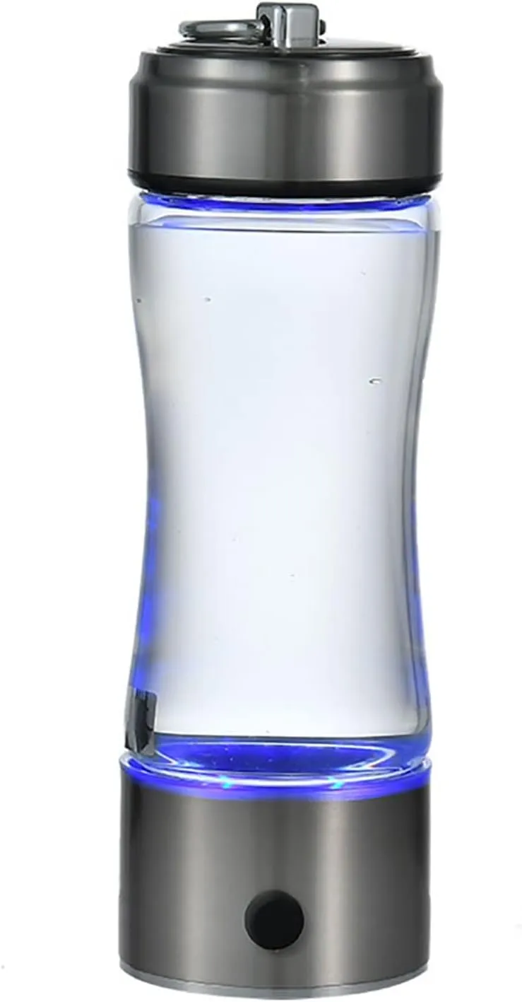 Water Purifiers, 420ML Hydrogen Rich Water Bottle Hydrogen Alkaline Water Generator Ionizer Energy Cup Portable USB Rechargeable 3 Mins Make Hydrogen Content Up to 800-1300 PPB Discharge Ozone and C