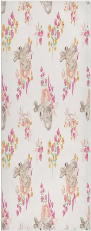 Watercolor Easter Bunnies Yoga Towel,Hot Yoga Mat Towel with Grip Dots Sweat Absorbent Non-Slip for Hot Yoga, 24" x72",Soft Yoga Blankets with Travel Bag,Pilates and Workout