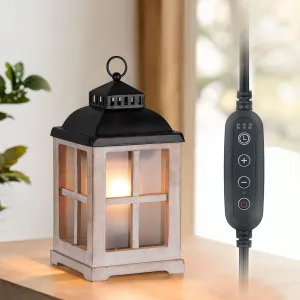 Wax Melt Warmer with Timer: Farmhouse Scentsy Lantern Candle Warmer Electric Tart Burner with Lid for Scented Wax