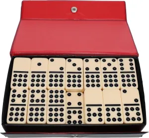 WE Games Double Nine Dominoes Set - Ivory Color Tiles - Perfect for Family Games