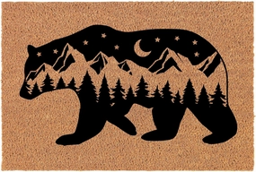 Welcome Doormat Coco Coir Door Mat Gift Bear Mountains Forest Cabin (24" x 16")