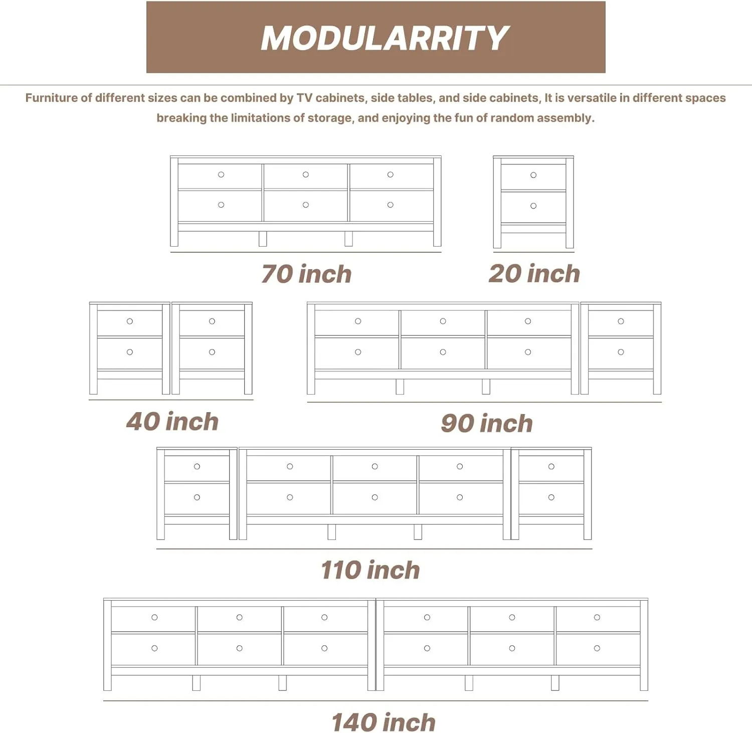 White TV Stand for TVs up to 75 Inch,Entertainment Center for 65  inch TV Console Table with 6 Storage Cubby, Classic Television Stands for Living Room Bedroom, 70 Inch
