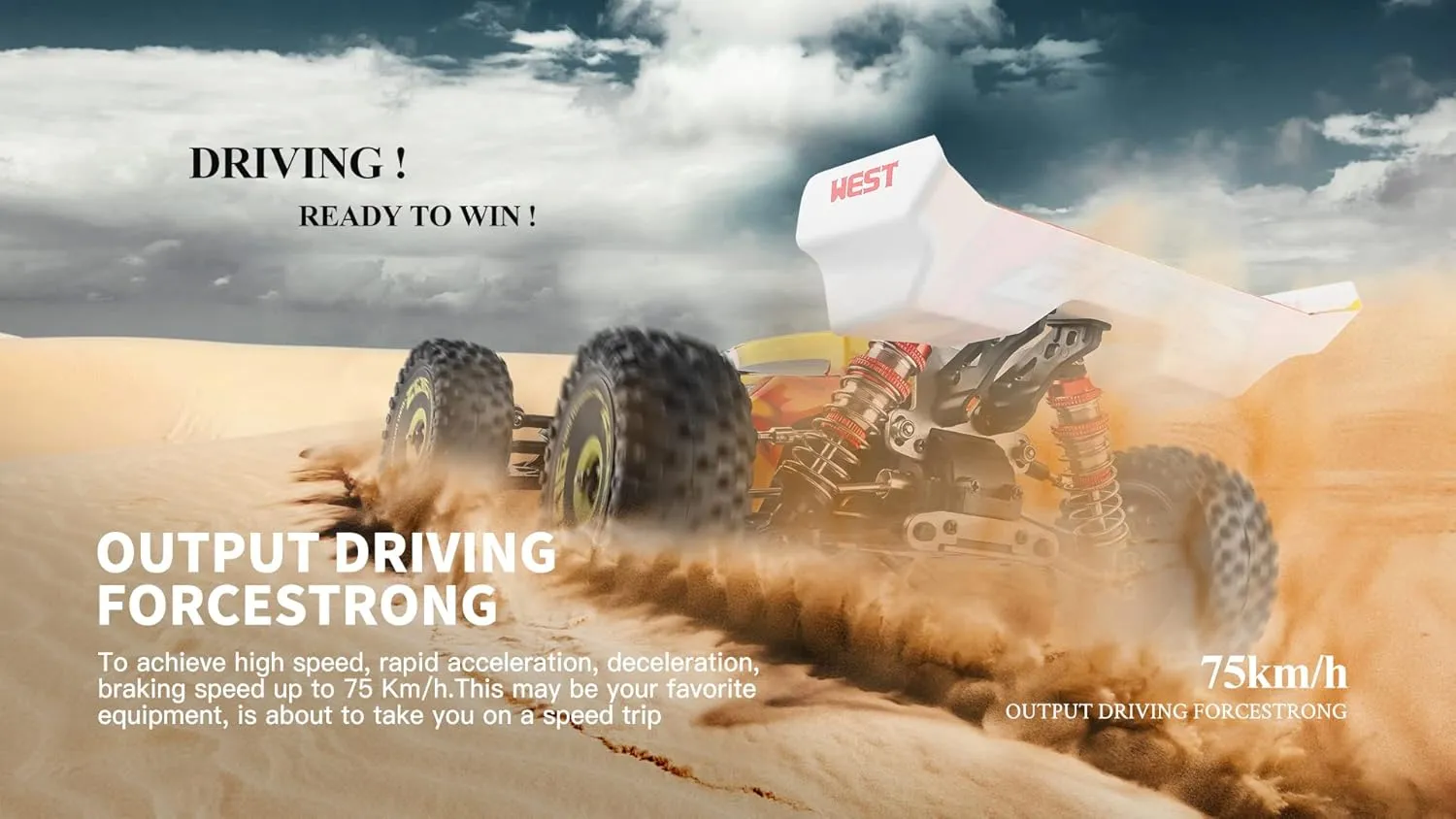 WLtoys High-Speed RC Car 144010 75KM/H 2.4G RC Car Brushless 4WD Electric High Speed Off-Road Remote Control Drift Toys for Children Racing (144010 1500 3000)