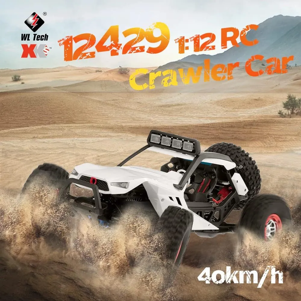 WLtoys WL 12429 1/12 4WD RC Racing Car High Speed Off-Road Remote Control Alloy Crawler Truck LED Light Buggy Toy Kids Gift RTF (12429 2 * 1500)