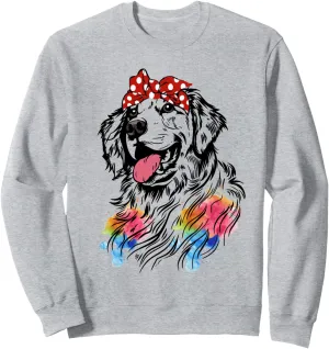 Womens Golden Retrievers Head bandana Dog Lovers Graphics Sweatshirt