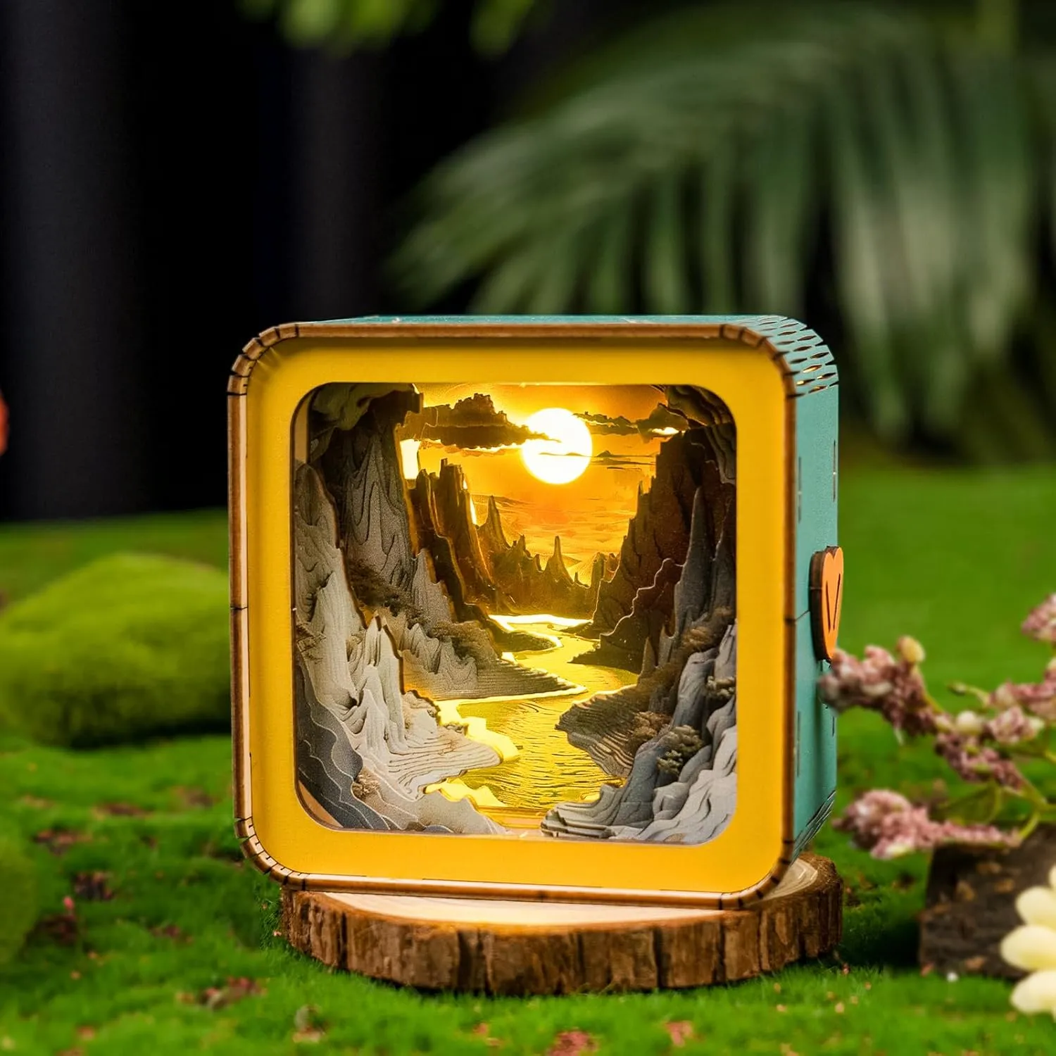 WOODBESTS 3D Puzzle Nightlight (Sunset) 3D Wooden Puzzles for Adults DIY Crafts for Adults Halloween/Christmas Decorations/Gifts for Family and Friends