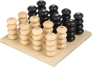 Wooden Board Game 1 Set Logical Training Toy Brain Teaser Toys 3D Four in a Row Game Table Games Brain Teaser Chess Puzzle for Desktop Aldult Parent-Child Wooden Backgammon