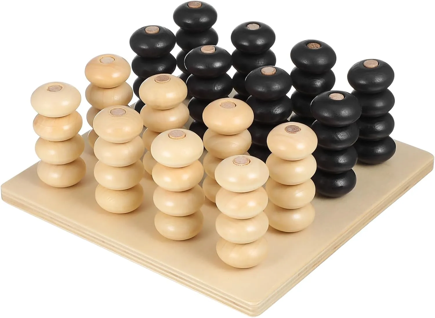 Wooden Board Game 1 Set Logical Training Toy Brain Teaser Toys 3D Four in a Row Game Table Games Brain Teaser Chess Puzzle for Desktop Aldult Parent-Child Wooden Backgammon
