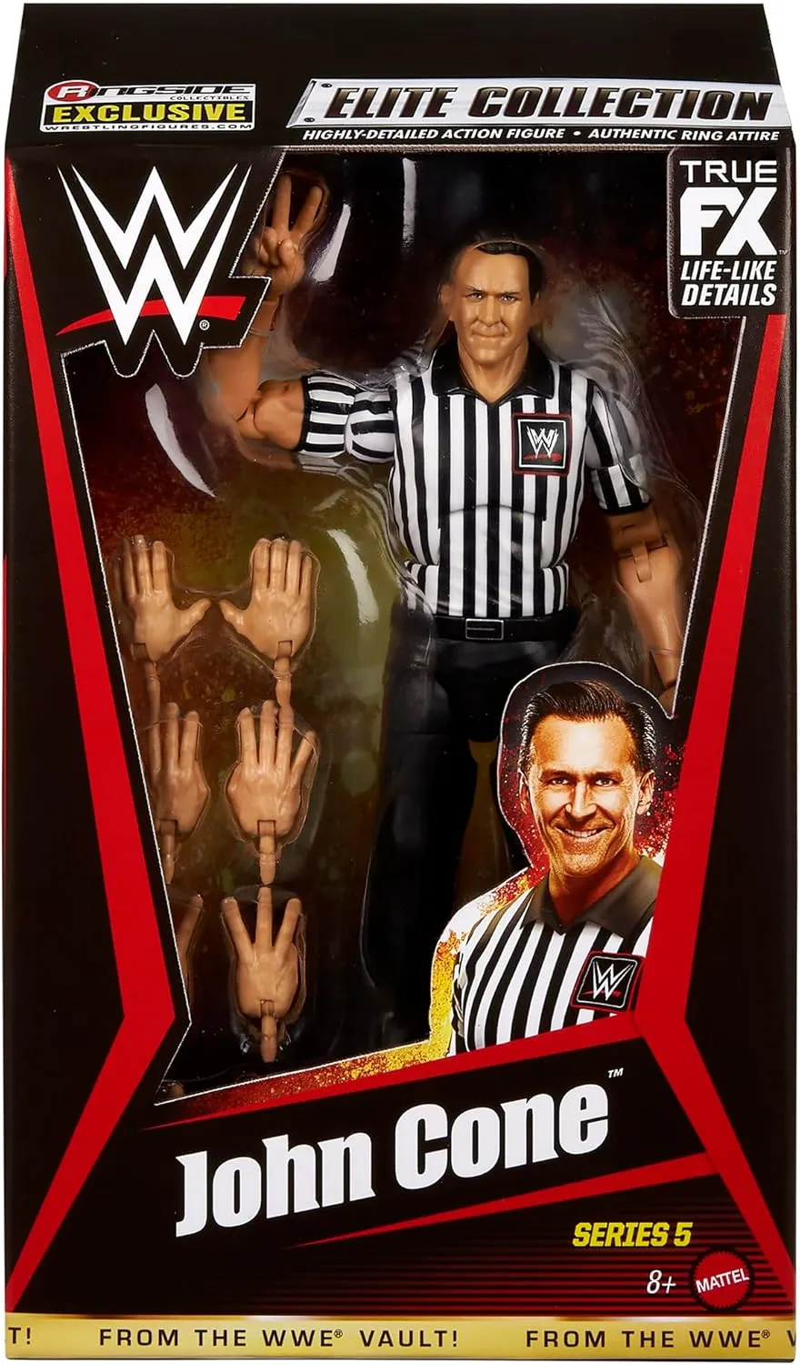 WWE Referee John Cone (Black & White) from The Vault Ringside Exclusive Series 5
