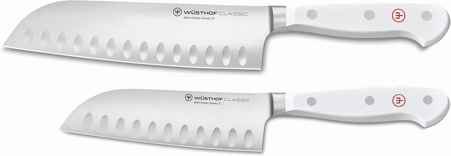 Wüsthof Classic White 2-Piece Santoku Set