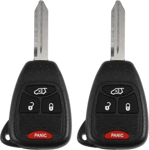 X AUTOHAUX 2pcs OHT692427AA 315MHz Replacement Keyless Entry Remote Car Key Fob for Dodge Avenger 2008-2013 for Jeep Liberty 2008-2012 for Chrysler PT Cruiser 2006-2010 4 Button with Door Key