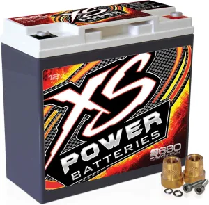 XS Power S680 1000 Amp AGM Racing Battery with 586 & M6 Terminal Hardware - 12 Volt 20Ah 370CA Deep Cycle AGM Powercell for ECU, Fuel Pump and Gauges- 13.69 lbs, Maintenance Free, Sealed Design