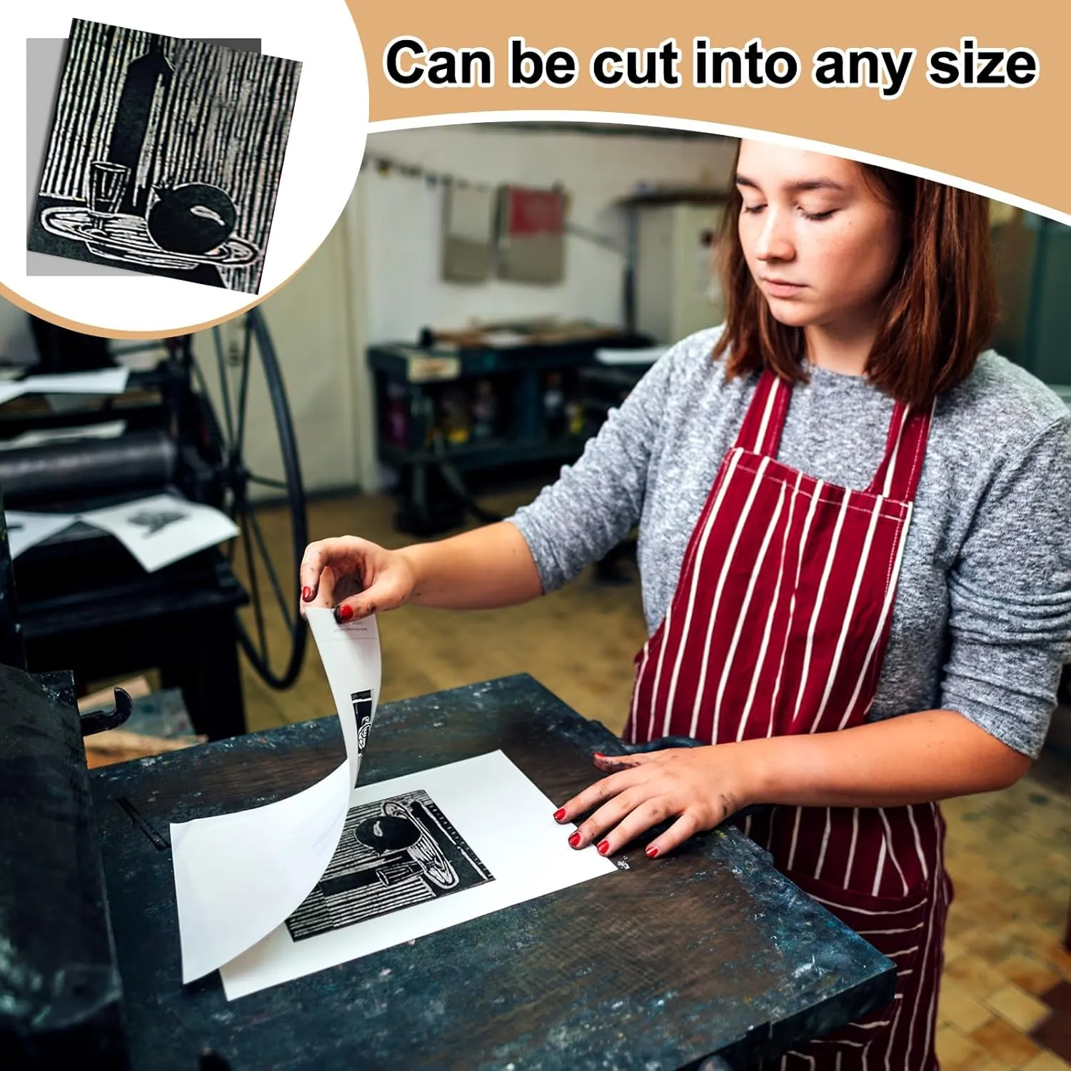 Yeaqee 2 Pcs Linoleum Block 12 x 12 Inch Rubber Linocut Block Linoleum Blocks for Printmaking Linoleum Carving Tools Lino Block for Engraving Art Project